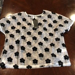 sheer flower shirt